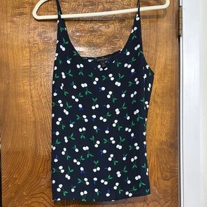 Floral Print Black Camisole Top